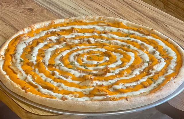 Boom Boom Chicken Pizza.